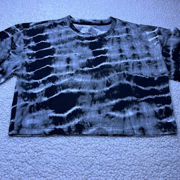 Nicole Miller Black White Tie Dye Set Crop Top Leggings Small - Picture 9 of 15